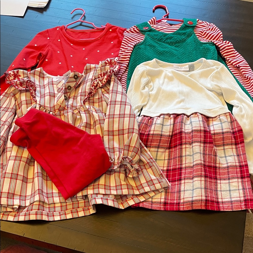 Festive Kids' Christmas Clothing Set - Red, Green, White